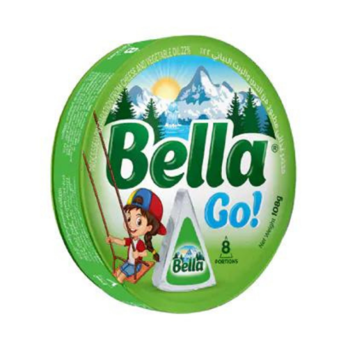 bella go processed cheese 8 portions 108g