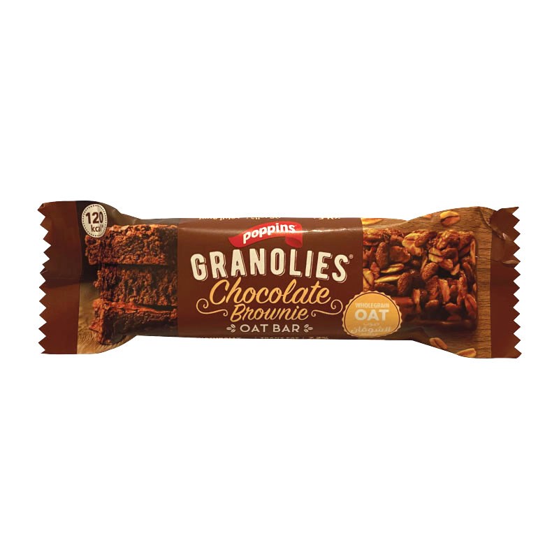 Poppins Granolies Chocolate Brownie Oat Bar 30g